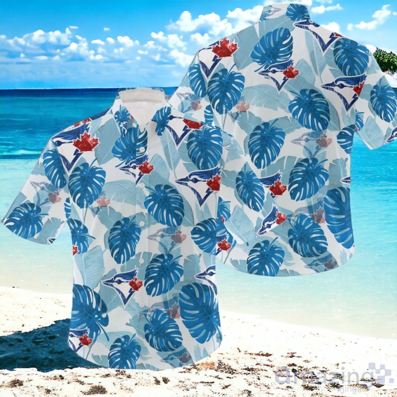 MLB Toronto Blue Jays Leaves Hawaiian Shirt Unisex image MLB Toronto Blue Jays Leaves Hawaiian Shirt Unisex Product Photo 1