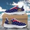 N Or Saint American Flag Padded Heightening Air Mesh Running Shoes Sport Custom Name