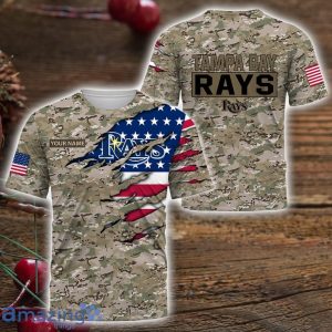 Tampa Bay Rays Custom Name Camo Pattern T-Shirt Hoodie Sweatshirt Zipper Hoodie Father's Day GiftPattern Father's Day Gift Product Photo 3
