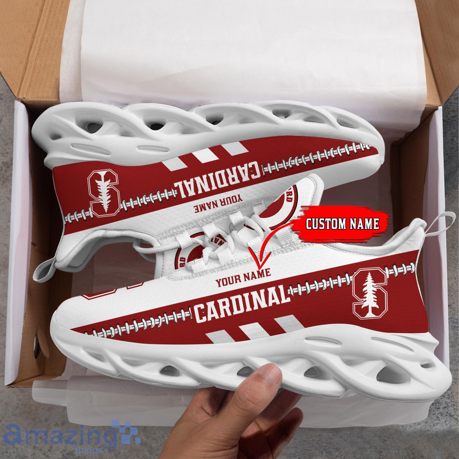 NCAA Stanford Cardinal Max Soul Shoes Custom Name Sport Gift Shoes image NCAA Stanford Cardinal Max Soul Shoes Custom Name Sport Gift Shoes Product Photo 3