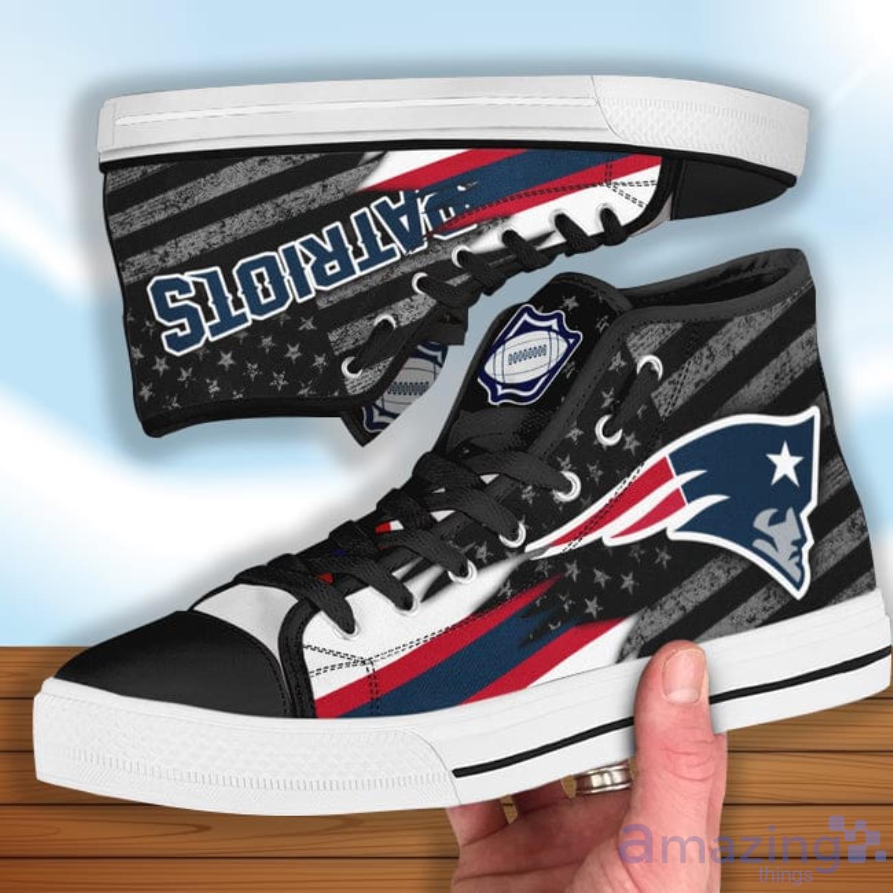 New England Patriots High Top Shoes American Flag Sneakers image New England Patriots High Top Shoes American Flag Sneakers Product Photo 2