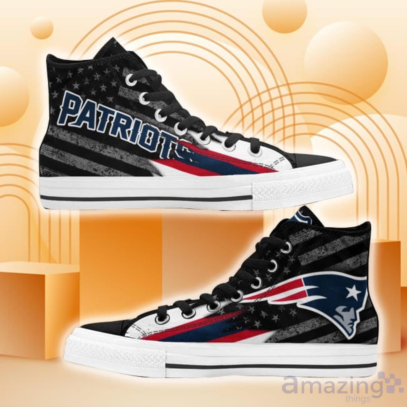 New England Patriots High Top Shoes American Flag Sneakers image New England Patriots High Top Shoes American Flag Sneakers Product Photo 1