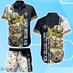 New Orleans Saints Football NFL Baby Yoda Hawaiian Shirt & Short New Trends Perfect Gift For Fan Product Photo 1