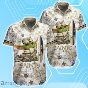 New Orleans Saints NFL Baby Yoda Hawaiian Shirt & Short Tropical Pattern Best Gift For Fan Product Photo 2