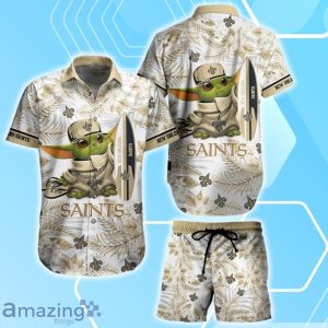 New Orleans Saints NFL Baby Yoda Hawaiian Shirt & Short Tropical Pattern Best Gift For Fan Product Photo 1