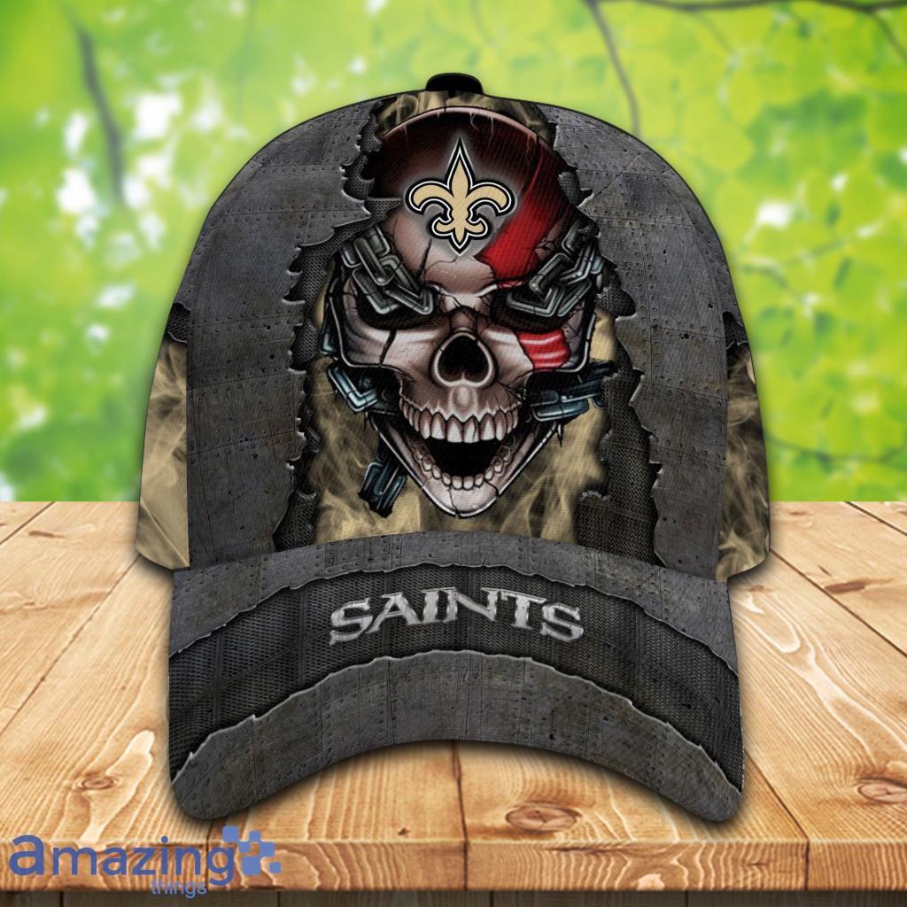 New Orleans Saints Personalized Nfl Skull Classic Cap 3D New Gift For Fans image New Orleans Saints Personalized Nfl Skull Classic Cap 3D New Gift For Fans Product Photo 1