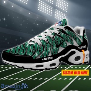 New York Jets NFL Pattern Swoosh Custom Name Air Cushion Sport Shoes Product Photo 1