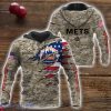 New York Mets Custom Name Camo Pattern T-Shirt Hoodie Sweatshirt Zipper Hoodie Father’s Day GiftPattern Father’s Day Gift