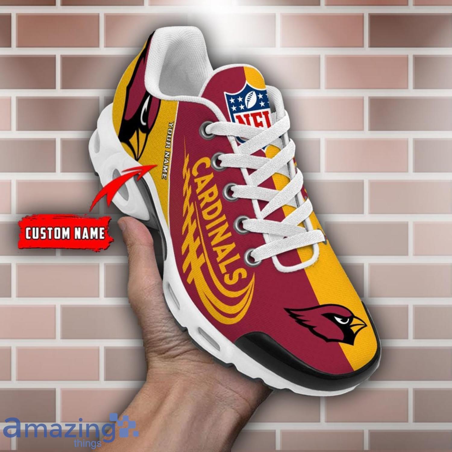 NFL Arizona Cardinals Custom Name Men And Women Air Cushion Sports Shoes image NFL Arizona Cardinals Custom Name Men And Women Air Cushion Sports Shoes Product Photo 1