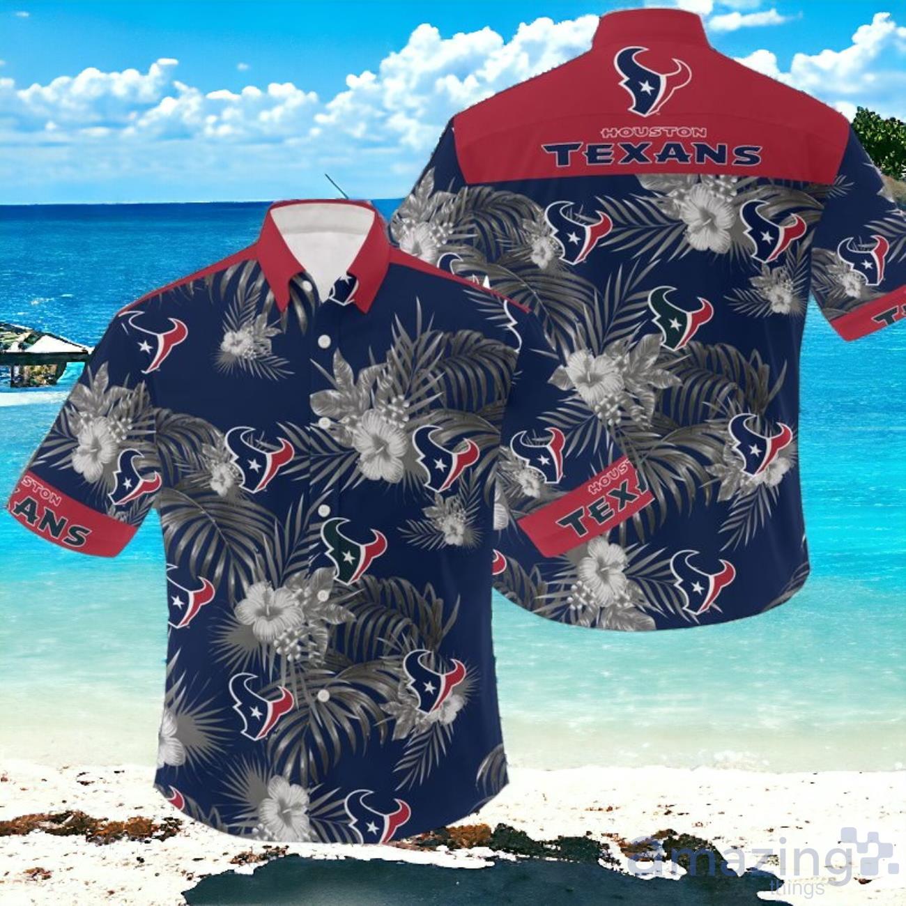 NFL Houston Texans Leaves Hawaiian Shirt For Men Women image NFL Houston Texans Leaves Hawaiian Shirt For Men Women Product Photo 1