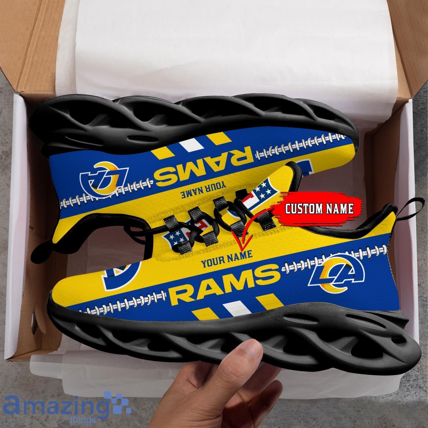 NFL Los Angeles Rams Max Soul Shoes Custom Name Sport Gift Shoes image NFL Los Angeles Rams Max Soul Shoes Custom Name Sport Gift Shoes Product Photo 2