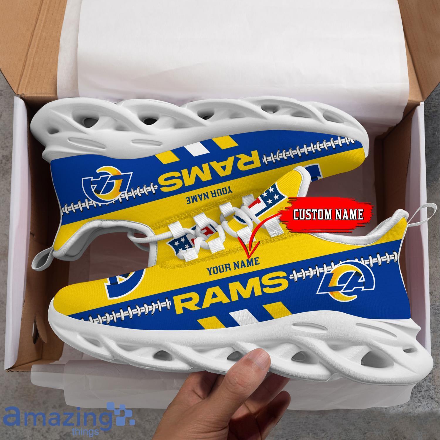 NFL Los Angeles Rams Max Soul Shoes Custom Name Sport Gift Shoes image NFL Los Angeles Rams Max Soul Shoes Custom Name Sport Gift Shoes Product Photo 3