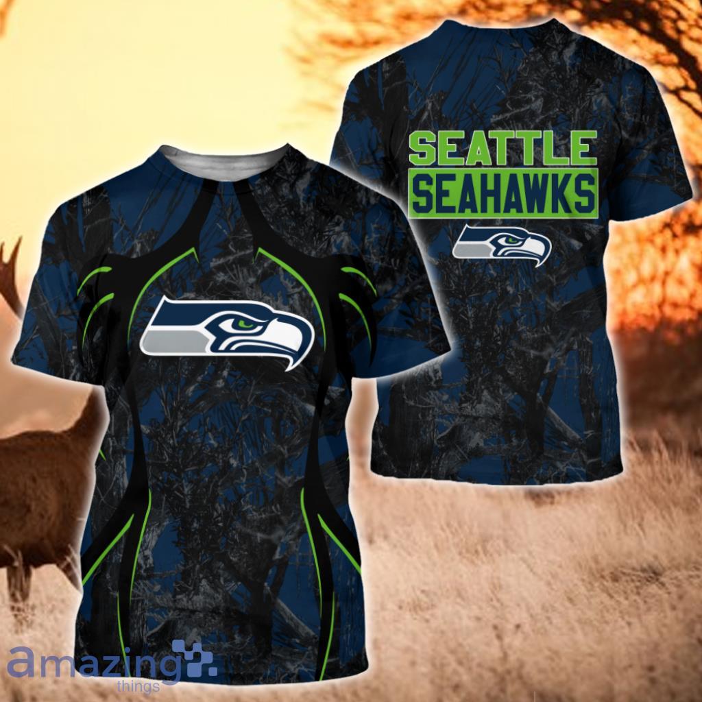 NFL Seattle seahawks Hunting Camo All Over Print 3D Shirt Camo Hunting Gift For Fans Product Photo 1
