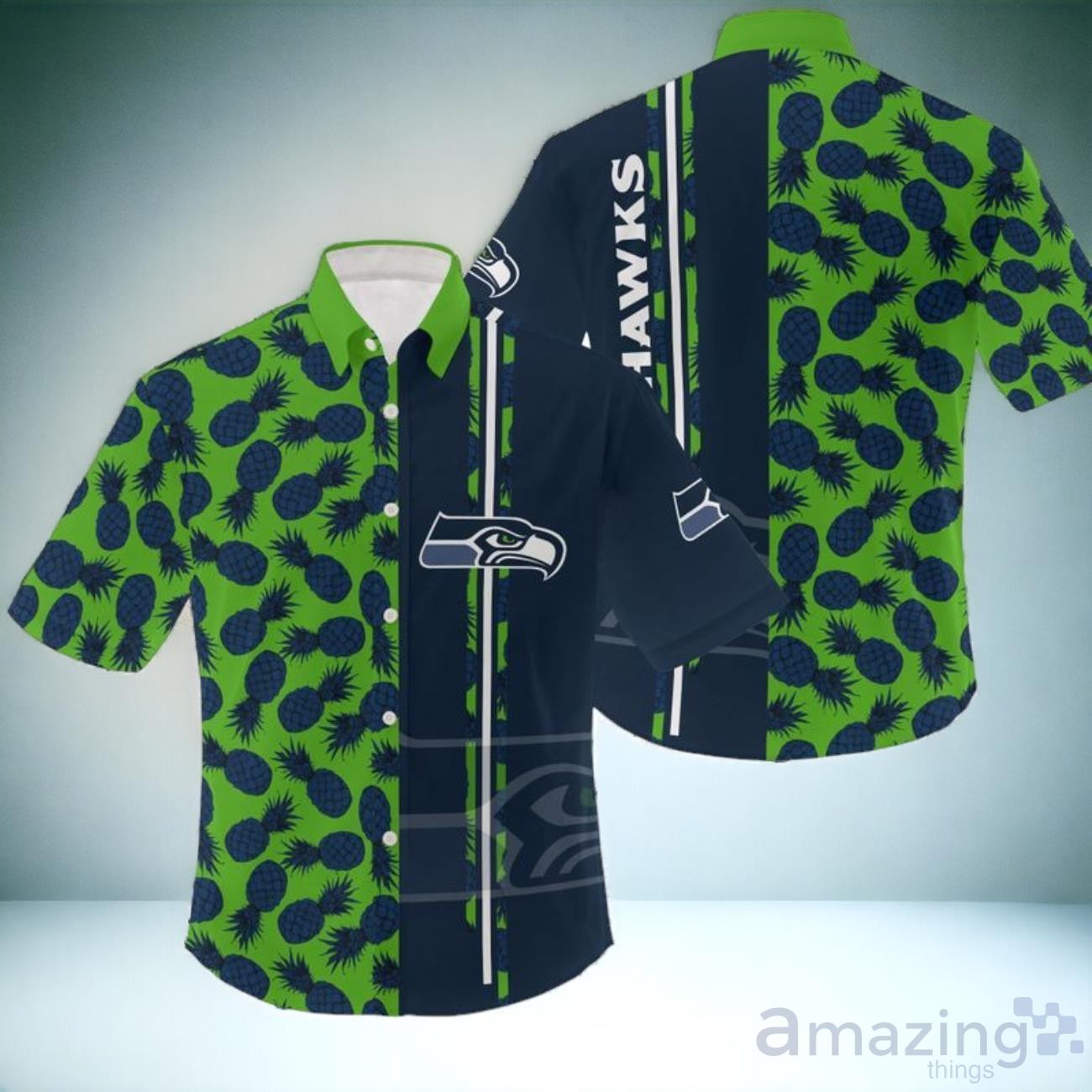 NFL Seattle Seahawks Pineapple Pattern Hawaiian Shirt Unisex Product Photo 1