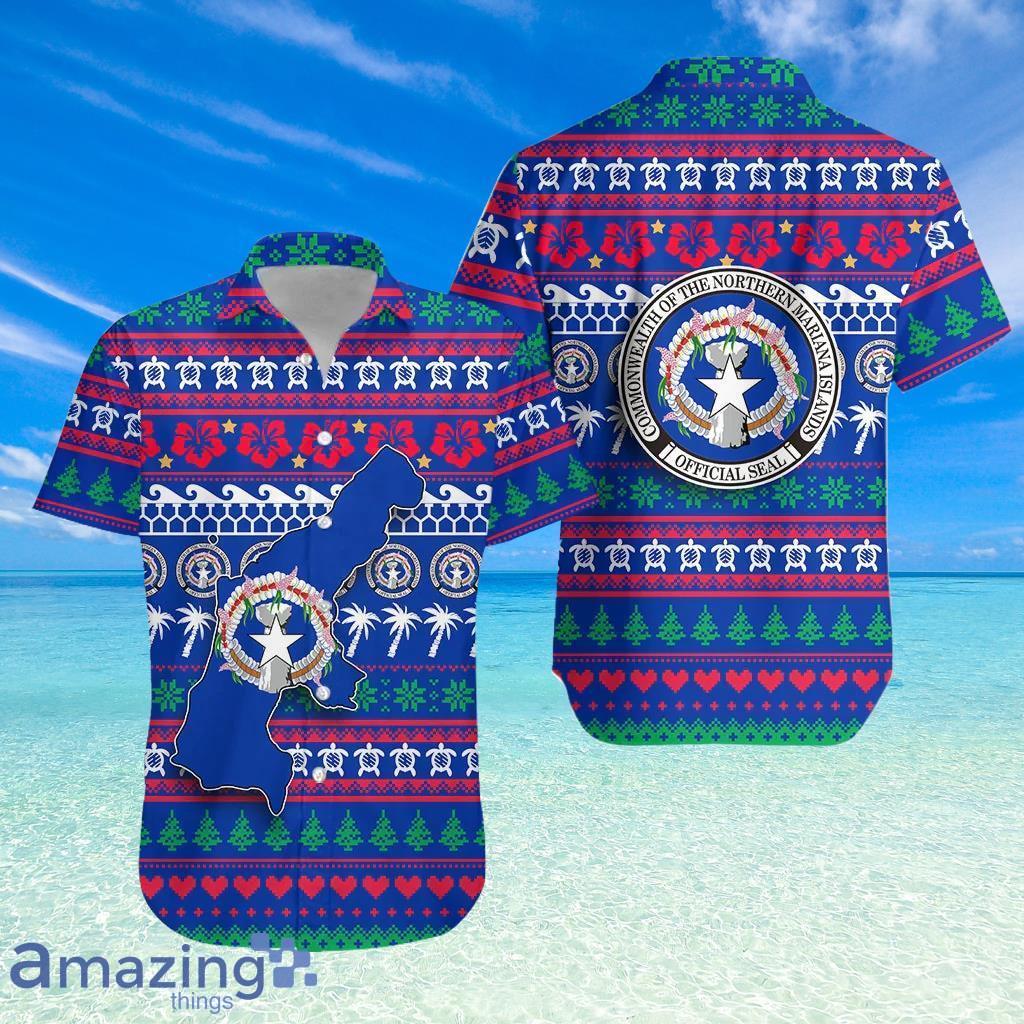 Northern Mariana Islands Christmas Relaxed Hawaiian Shirt Ugly Christmas image Northern Mariana Islands Christmas Relaxed Hawaiian Shirt Ugly Christmas Product Photo 1