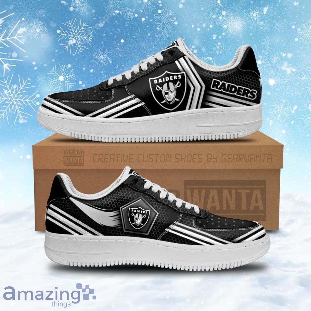 Oakland Raiders Air Sneakers Custom Force Shoes For Fans image Oakland Raiders Air Sneakers Custom Force Shoes For Fans Product Photo 1