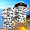 Oakland Raiders Team Coconut Pattern White Hawaiian Shirt And Shorts