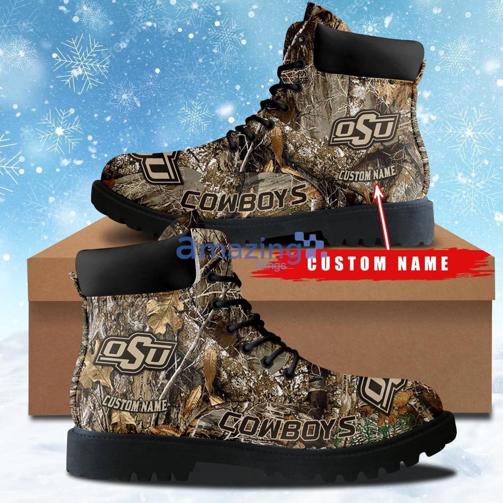 Oklahoma State Cowboys Custom Name Football Boots Shoes Hunting image Oklahoma State Cowboys Custom Name Football Boots Shoes Hunting Product Photo 1