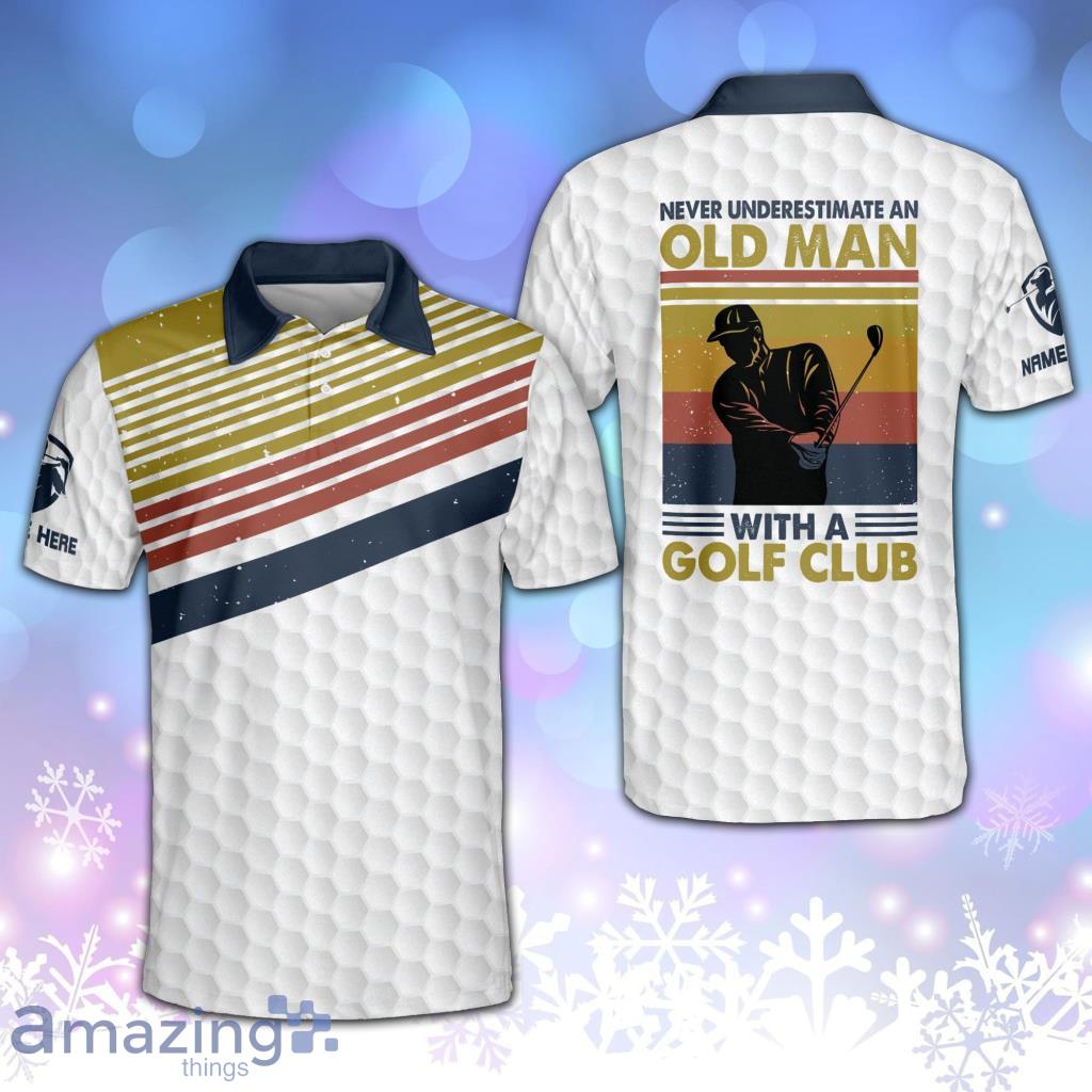 Old Man With A Golf Club Personalized Polo Shirt image Old Man With A Golf Club Personalized Polo Shirt Product Photo 1