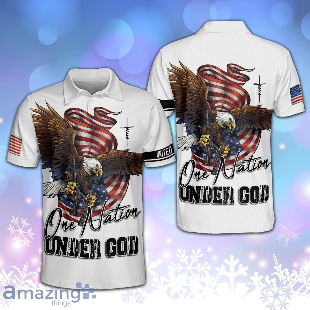 One Nation Under God Eagle Versatile Personalized Polo Shirt image One Nation Under God Eagle Versatile Personalized Polo Shirt Product Photo 1