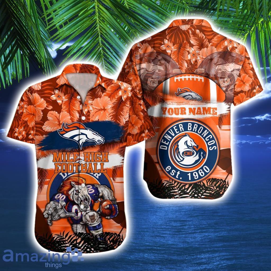 Personalized Denver Broncos NFL Tropical Hawaiian Shirt image Personalized Denver Broncos NFL Tropical Hawaiian Shirt Product Photo 1