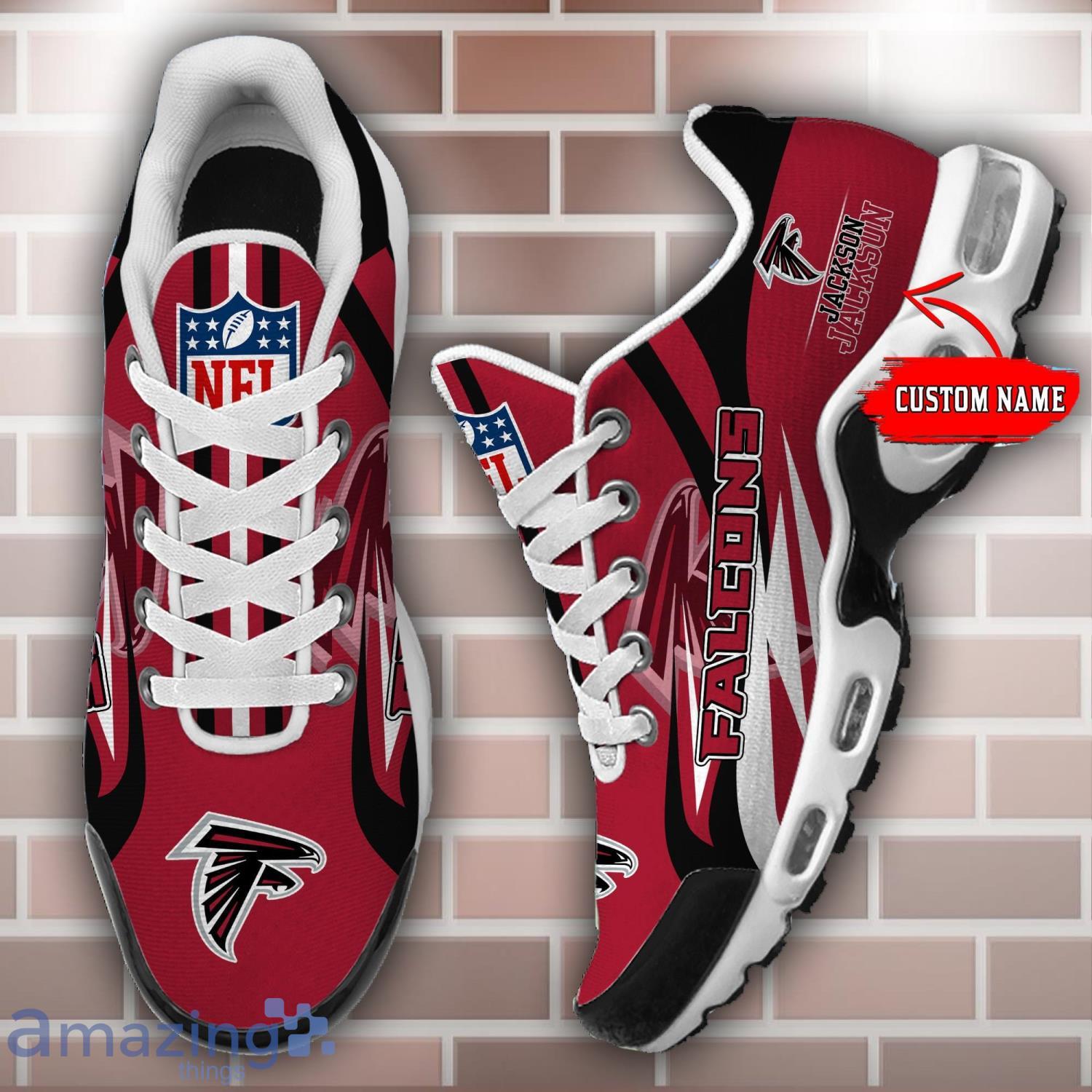 Personalized Name Atlanta Falcons Sneakers Shoes Air Cushion Sport Shoes image Personalized Name Atlanta Falcons Sneakers Shoes Air Cushion Sport Shoes Product Photo 1