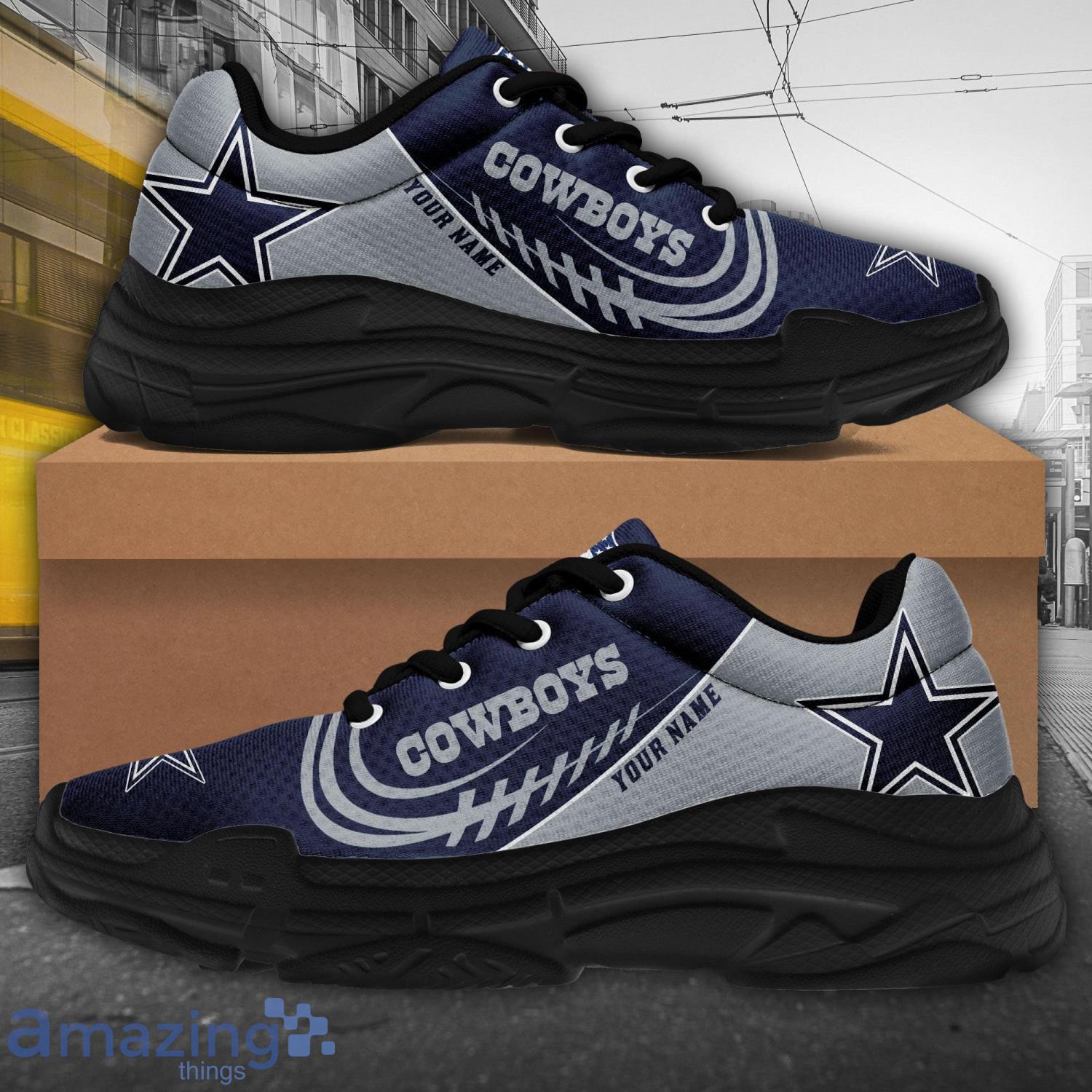 Personalized Name Dallas Cowboys Personalized Chunky Shoes Trendy Sneakers For Men And Women image Personalized Name Dallas Cowboys Personalized Chunky Shoes Trendy Sneakers For Men And Women Product Photo 2