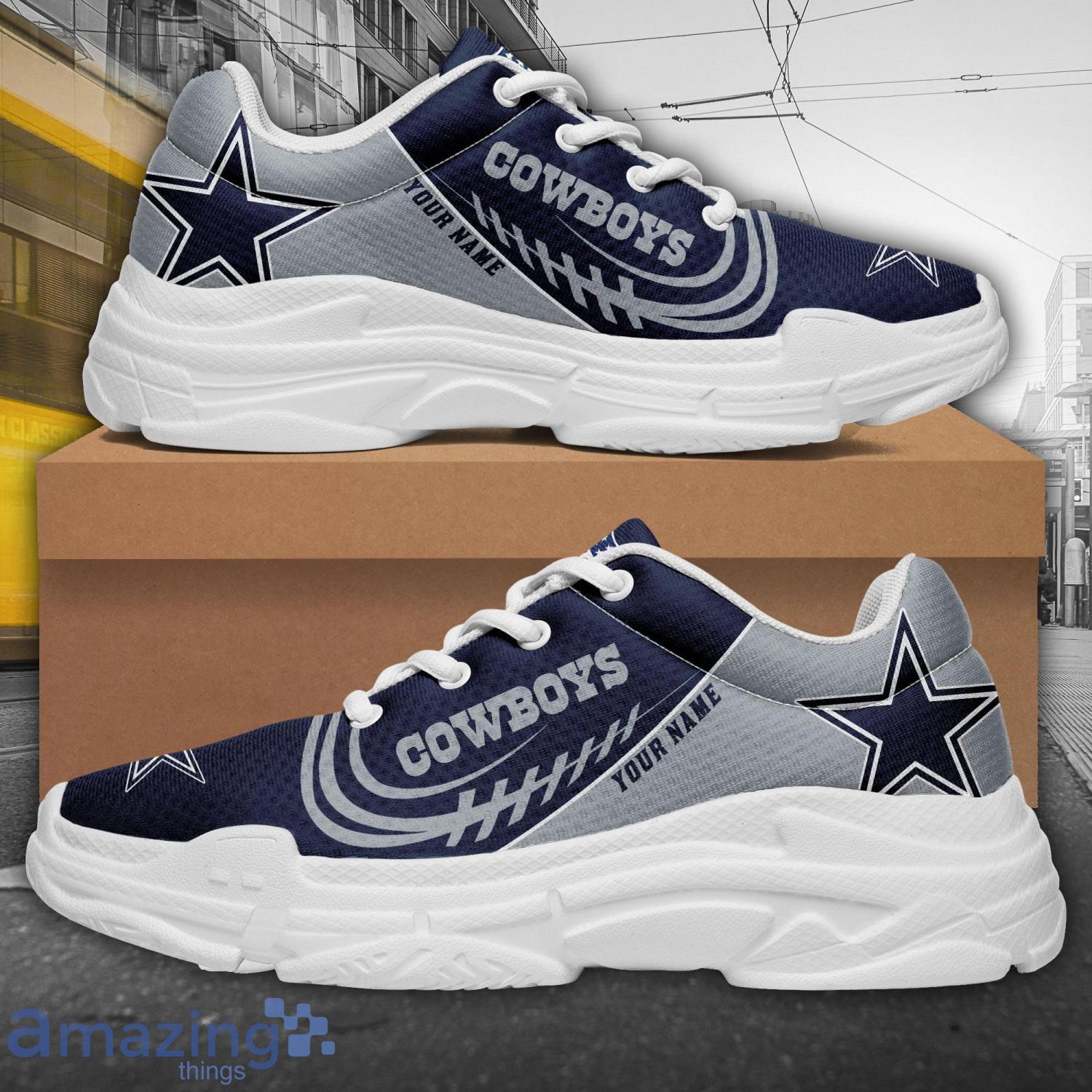 Personalized Name Dallas Cowboys Personalized Chunky Shoes Trendy Sneakers For Men And Women image Personalized Name Dallas Cowboys Personalized Chunky Shoes Trendy Sneakers For Men And Women Product Photo 4