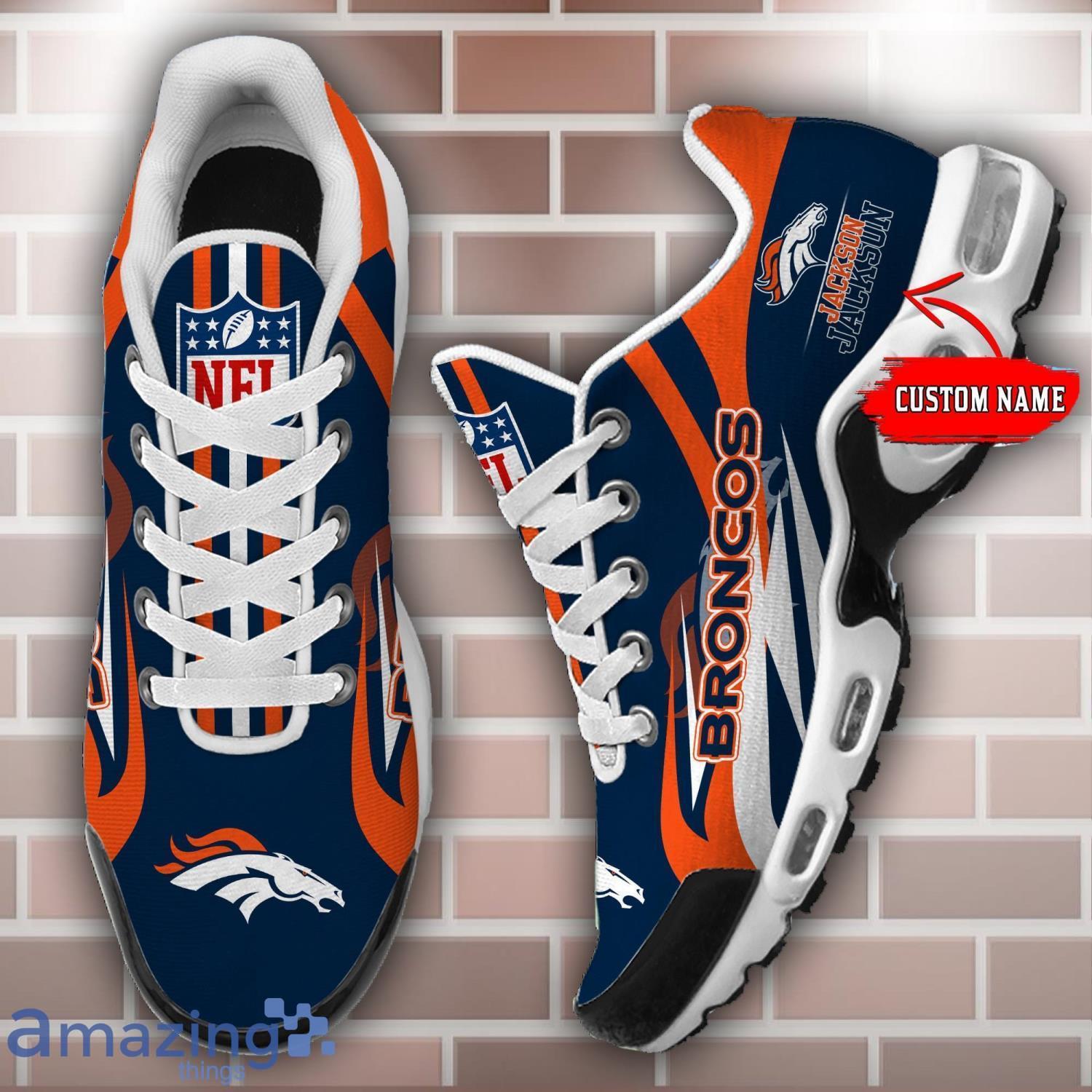 Personalized Name Denver Broncos Sneakers Shoes Air Cushion Sport Shoes image Personalized Name Denver Broncos Sneakers Shoes Air Cushion Sport Shoes Product Photo 1