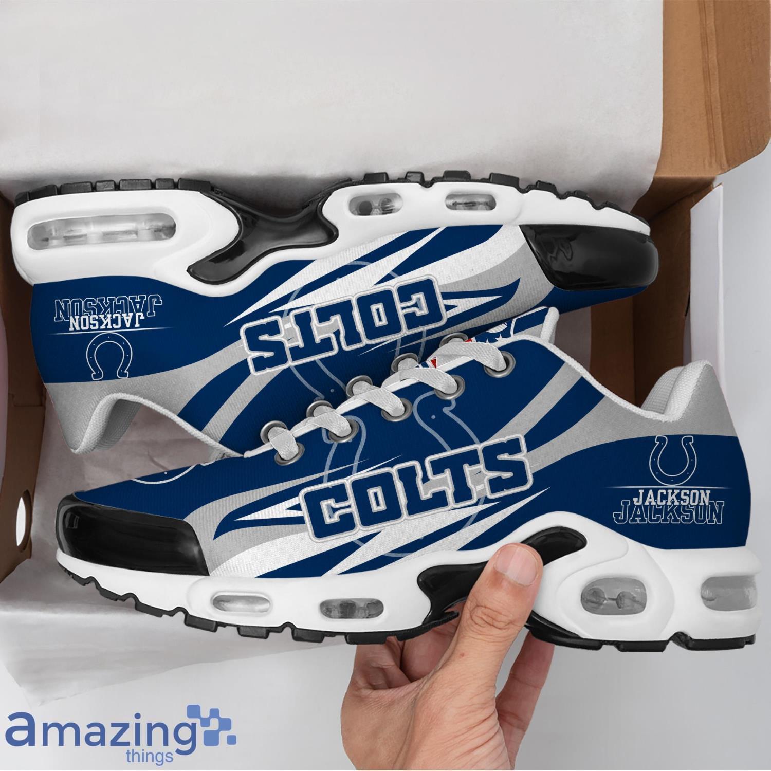 Personalized Name Indianapolis Colts Sneakers Shoes Air Cushion Sport Shoes image Personalized Name Indianapolis Colts Sneakers Shoes Air Cushion Sport Shoes Product Photo 3