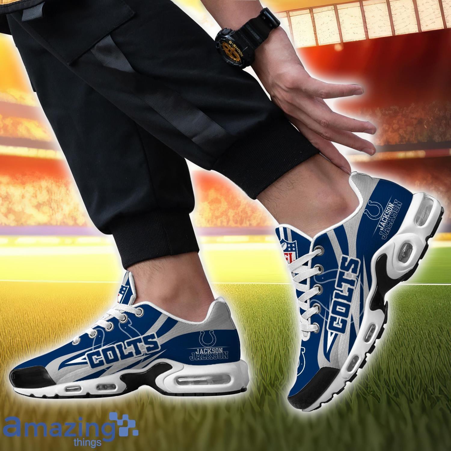 Personalized Name Indianapolis Colts Sneakers Shoes Air Cushion Sport Shoes image Personalized Name Indianapolis Colts Sneakers Shoes Air Cushion Sport Shoes Product Photo 4