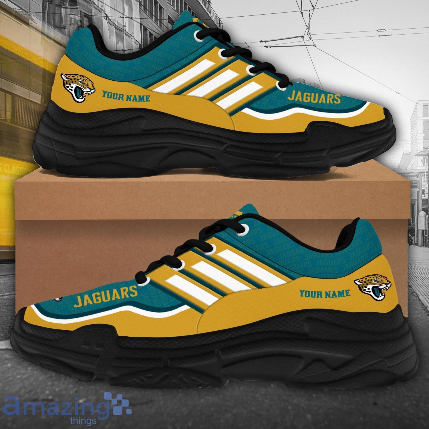 Personalized Name Jacksonville Jaguars Chunky Sneaker Sport Shose For Fans image Personalized Name Jacksonville Jaguars Chunky Sneaker Sport Shose For Fans Product Photo 2
