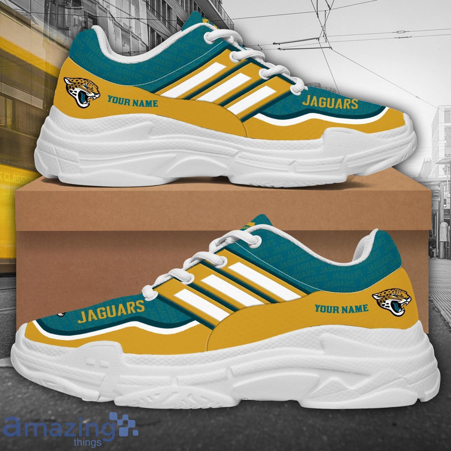 Personalized Name Jacksonville Jaguars Chunky Sneaker Sport Shose For Fans image Personalized Name Jacksonville Jaguars Chunky Sneaker Sport Shose For Fans Product Photo 3