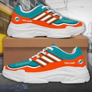 Personalized Name Miami Dolphins Chunky Sneaker Sport Shose For Fans Product Photo 3