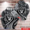 Personalized Name NFL Las Vegas Raiders  Flower Pattern 3D Hoodie