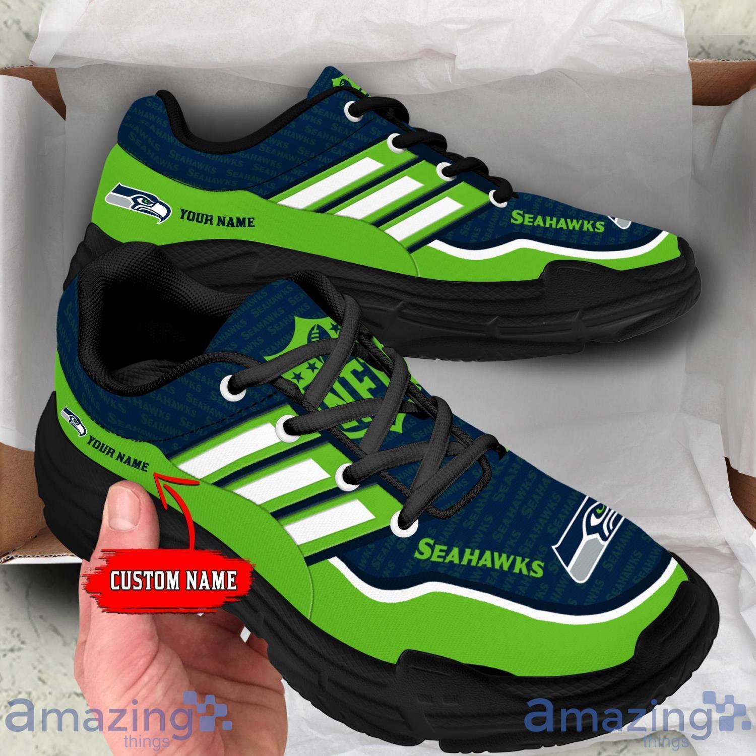 Personalized Name Seattle Seahawks Chunky Sneaker Sport Shose For Fans image Personalized Name Seattle Seahawks Chunky Sneaker Sport Shose For Fans Product Photo 4