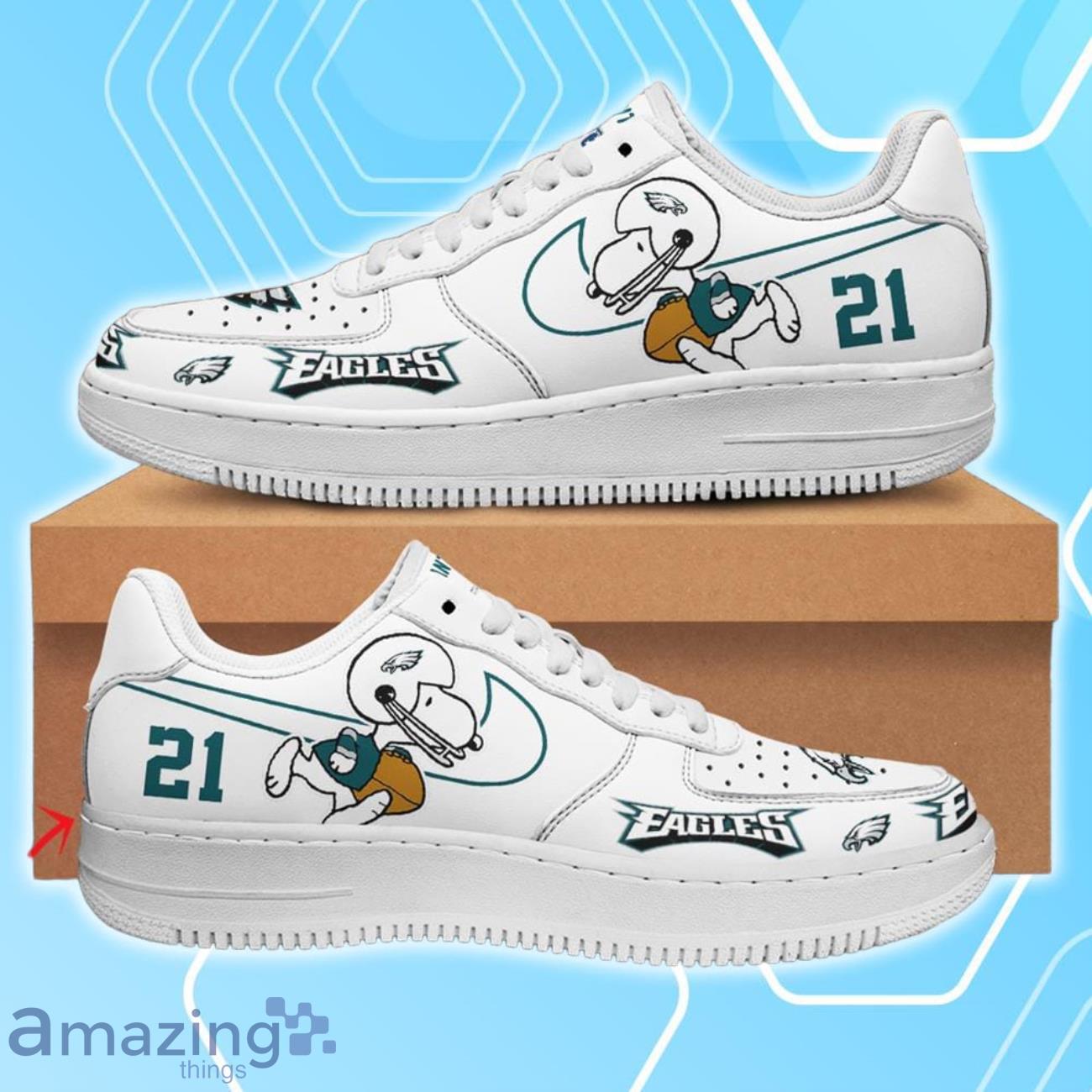 Philadelphia Eagles Air Force Shoes Snoopy Custom Number & Name image Philadelphia Eagles Air Force Shoes Snoopy Custom Number & Name Product Photo 1