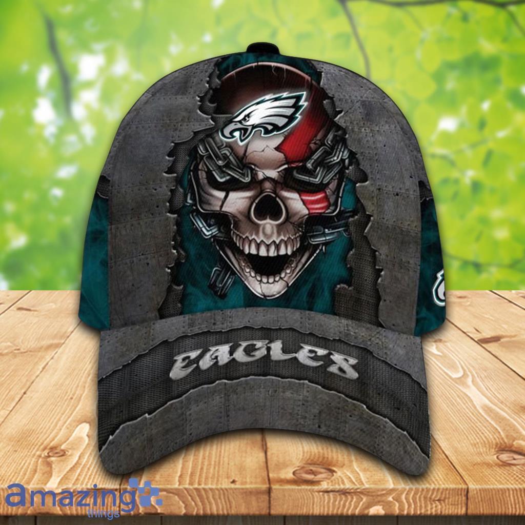 Philadelphia Eagles Personalized Nfl Skull Classic Cap 3D New Gift For Fans image Philadelphia Eagles Personalized Nfl Skull Classic Cap 3D New Gift For Fans Product Photo 1