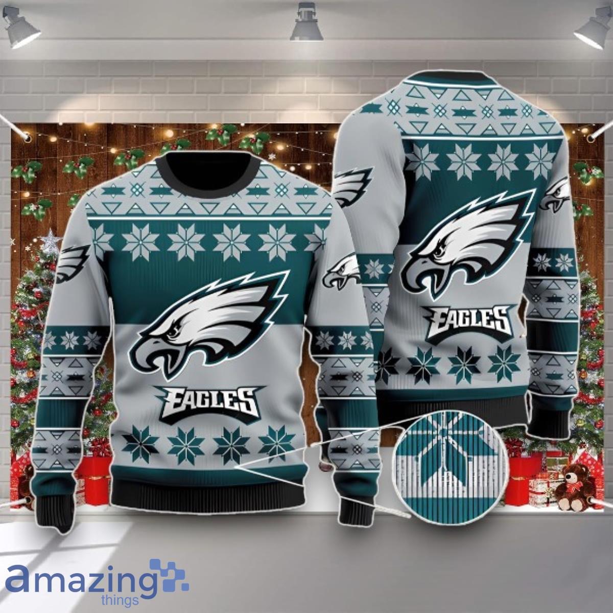 Philadelphia Eagles Snowflakes Pattern Ugly Christmas Sweater Unique Gift For Men And Women Product Photo 1