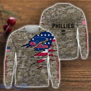 Philadelphia Phillies Custom Name Camo Pattern T-Shirt Hoodie Sweatshirt Zipper Hoodie Father's Day GiftPattern Father's Day Gift Product Photo 2