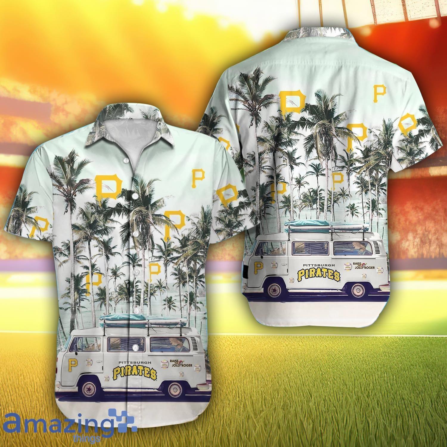 Pittsburgh Pirates MLB Coconut Car Pattern Hawaiian Shirt image Pittsburgh Pirates MLB Coconut Car Pattern Hawaiian Shirt Product Photo 1
