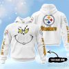Pittsburgh Steelers Grinch Custom Name Hoodie Unisex White Color