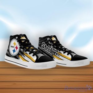 Pittsburgh Steelers High Top Shoes American Flag Sneakers image Pittsburgh Steelers High Top Shoes American Flag Sneakers Product Photo 3