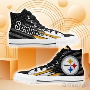 Pittsburgh Steelers High Top Shoes American Flag Sneakers Product Photo 1