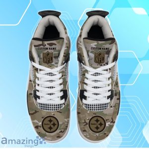 Pittsburgh Steelers NFL Camo Custom Name Air Jordan 4 For Fans Product Photo 3