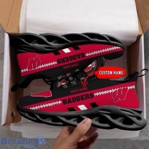 NCAA Wisconsin Badgers Max Soul Shoes Custom Name Sport Gift Shoes Product Photo 2
