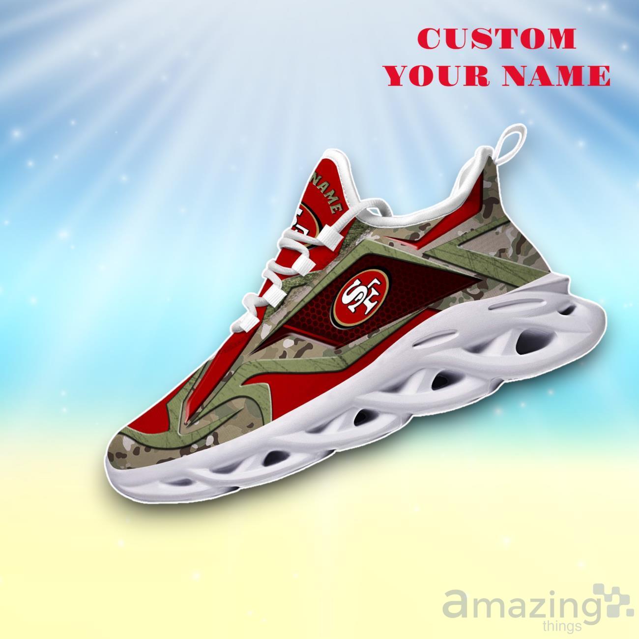 San Francisco 49ers Camouflage C Max Soul Shoes Custom Name Exclusive Sneakers For Fans image San Francisco 49ers Camouflage C Max Soul Shoes Custom Name Exclusive Sneakers For Fans Product Photo 1