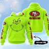 San Francisco 49ers Grinch Custom Name Hoodie Unisex Neon Green Color