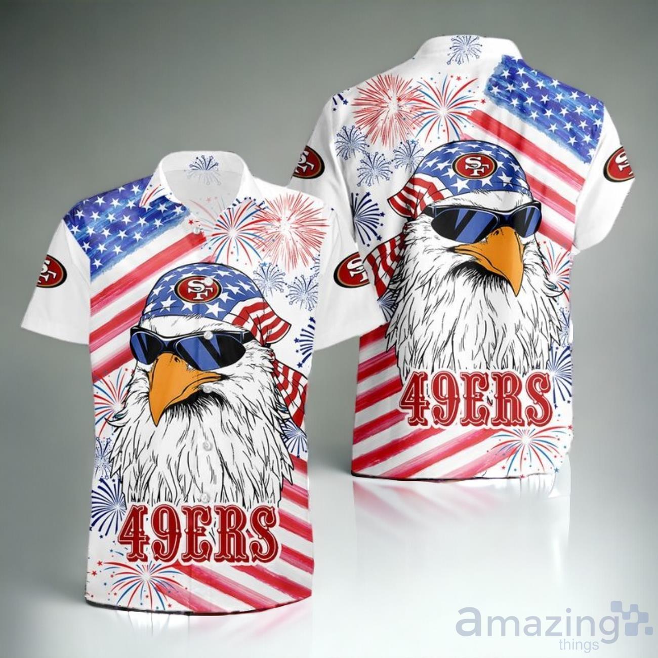 San Francisco 49ers Independence Day Hawaiian Shirt Unisex image San Francisco 49ers Independence Day Hawaiian Shirt Unisex Product Photo 1