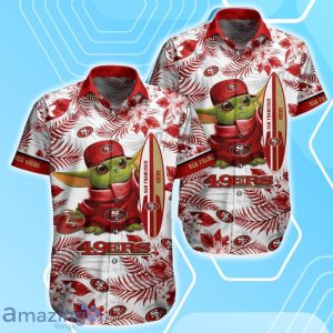 San Francisco 49ers NFL Baby Yoda Hawaiian Shirt & Short Tropical Pattern Best Gift For Fan Product Photo 2